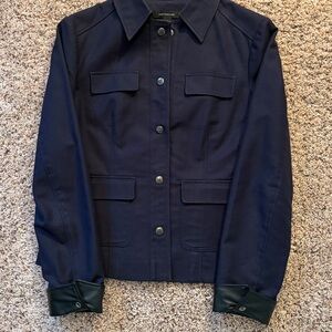 Ann Taylor Navy Snap Front Jacket/blazer 4